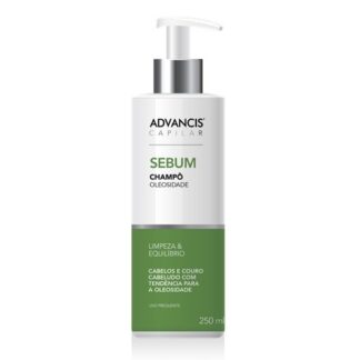 Advancis Capilar Champô Sebum 250ml, foi especialmente desenvolvido para cabelos e couro cabeludo com tendência para a oleosidade.