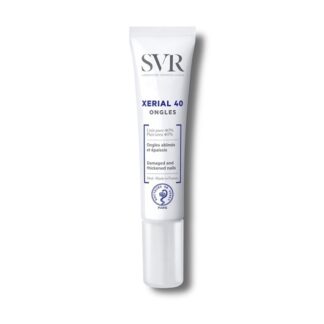 SVR Xérial 40 Unhas 10 ml, com a finalidade de alisar e diminuir o endurecimento da unha danificada,dupla, estriada. Ainda assim protege-a das agressões exteriores.