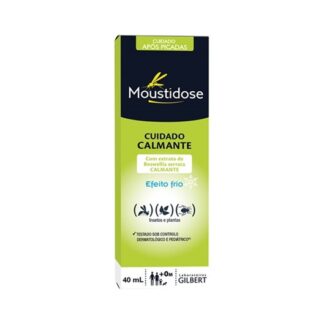 Moustidose Cuidado Calmante 40ml, possui uma fórmula única que combina o extrato de Boswellia serrata, conhecida pelas suas propriedades no alívio do prurido, das irritações e da vermelhidão, e a Glicerina, conhecida pelas suas propriedade hidratantes.
