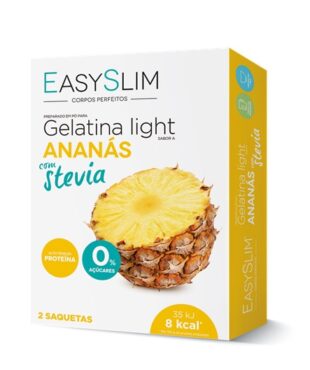 EasySlim Gelatina Ananás Stevia 2 Saquetas, gelatinas frescas, saborosas e disponíveis em vários sabores