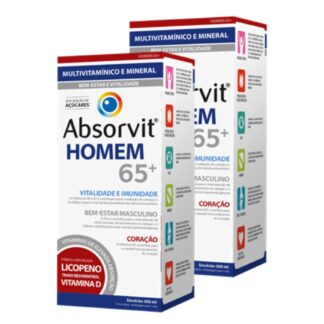 Absorvit Homem 65+ 300ml é um suplemento alimentar na forma de uma emulsão cremosa