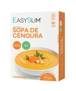 Easyslim Sopa de Cenoura 3 Saquetas, preparado em pó hiperproteico para sopa light de Cenoura